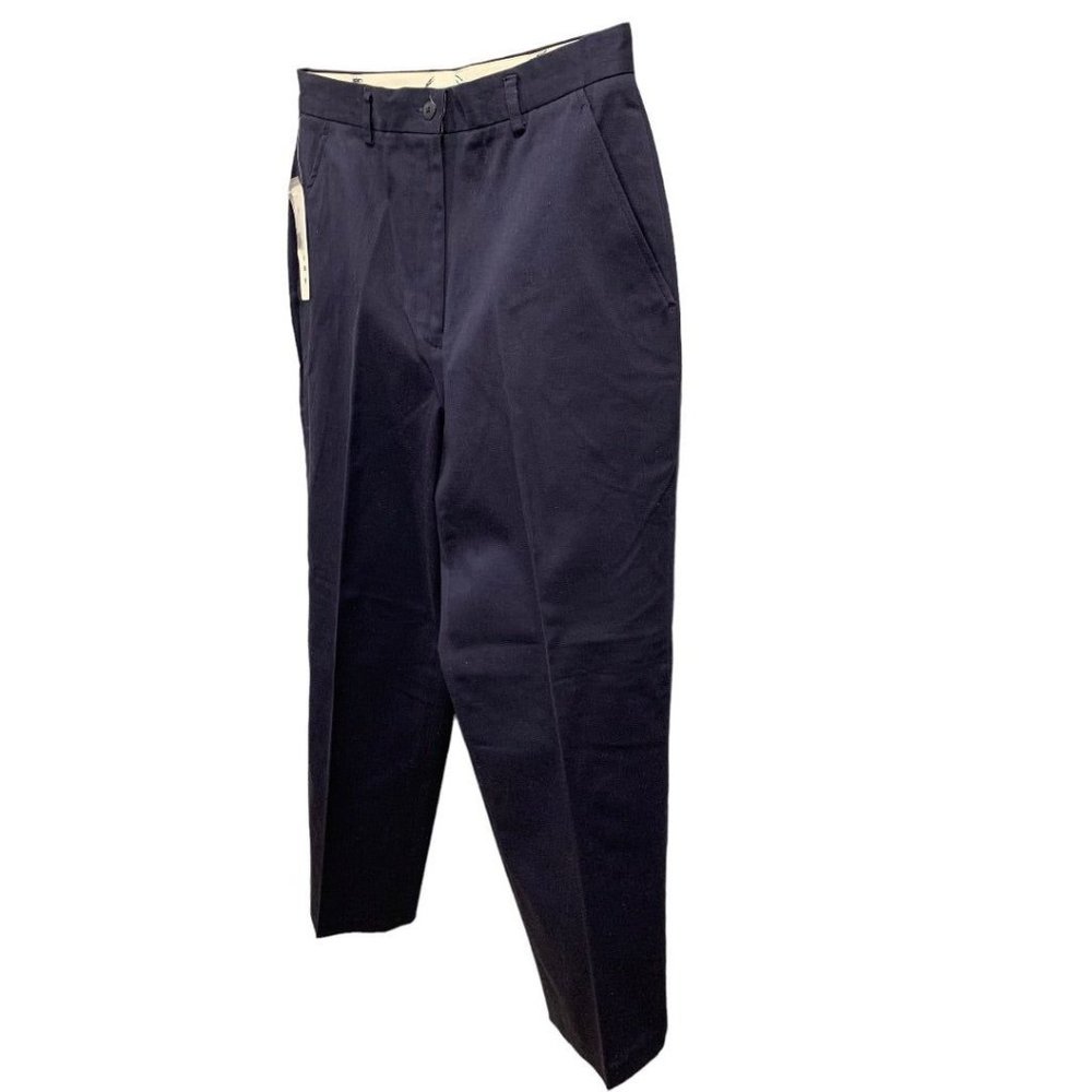 Size 10 Izod Women's Navy Blue Stretch Cotton Chino Pants New Y2K - Picture 3 of 8
